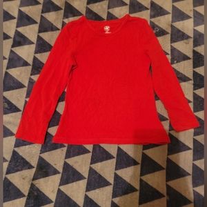 Girl's Red, Long Sleeve Shirt